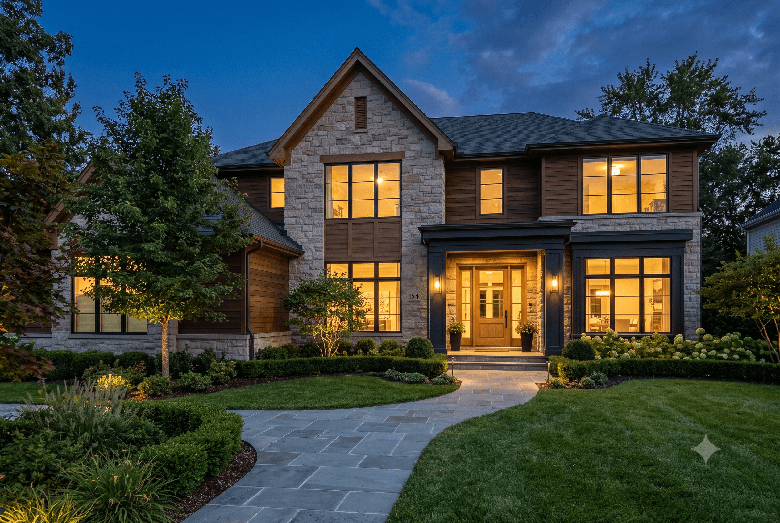 Luxury residential home at twilight